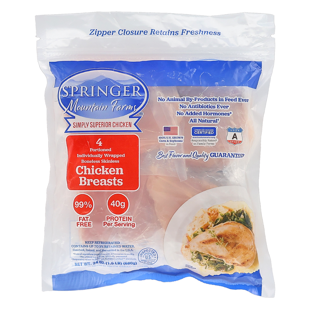 Springer Mountain Farms Individually Wrapped 6 oz. Boneless Chicken Breasts