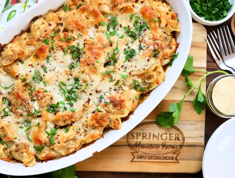 French Onion Chicken Stuffed Pasta Shells