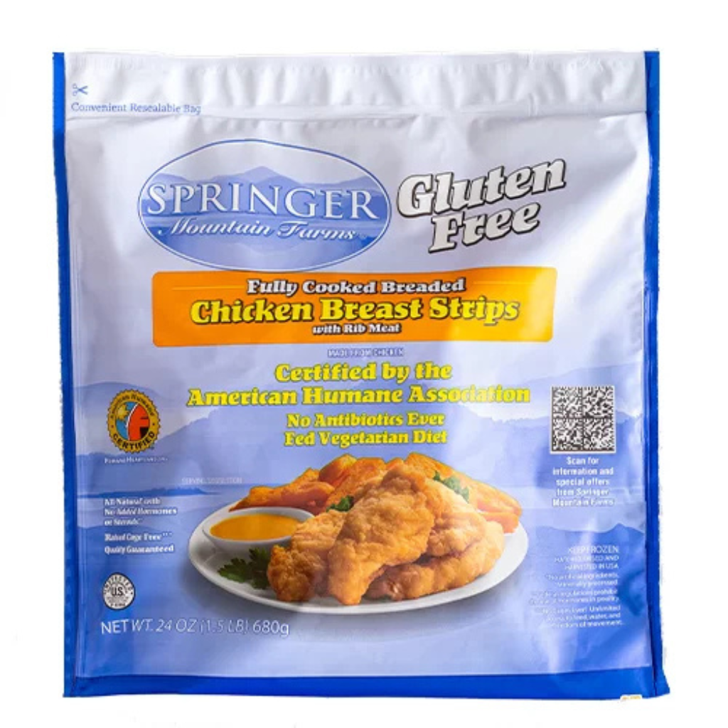 S Ringer Chicken Springer Mountain Farms Gluten Free Chicken Strips - Feed the Party
